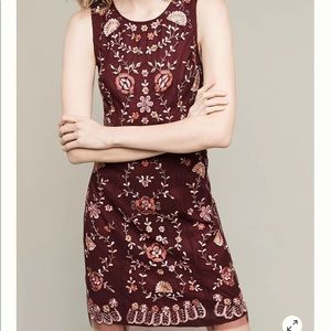 Anthropologie beaded holiday shift dress